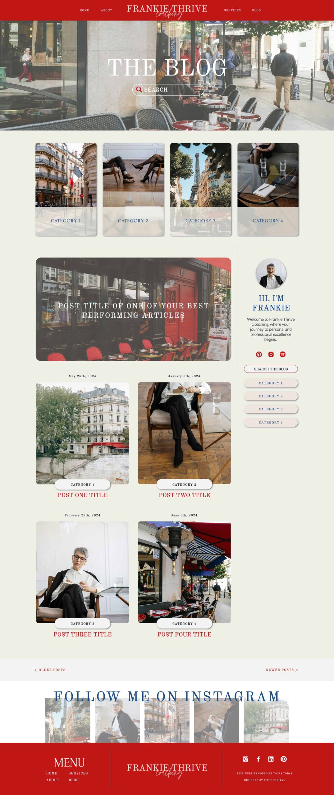 Frankie Thrive Website Template - Blog