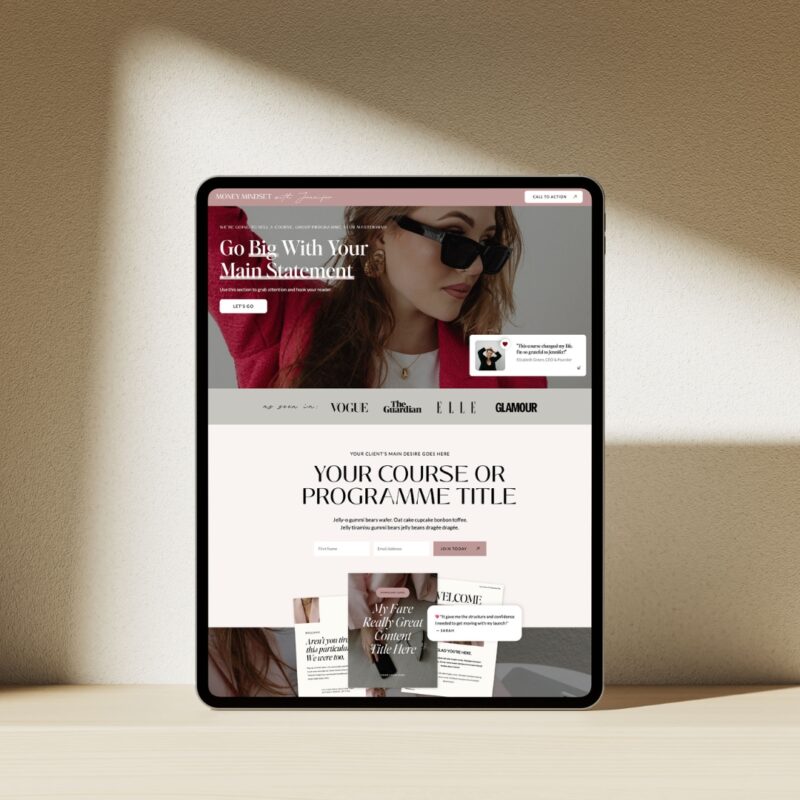 Jennifer Sales Page website template product image 1